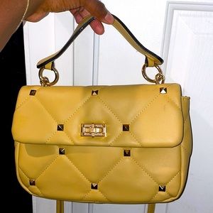 Yellow Studded Handbag